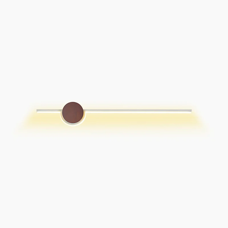 Wall Sconce Light Minimalist Cream LED Linear Wood, Log Color / Walnut Color