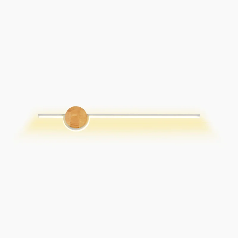 Wall Sconce Light Minimalist Cream LED Linear Wood, Log Color / Walnut Color