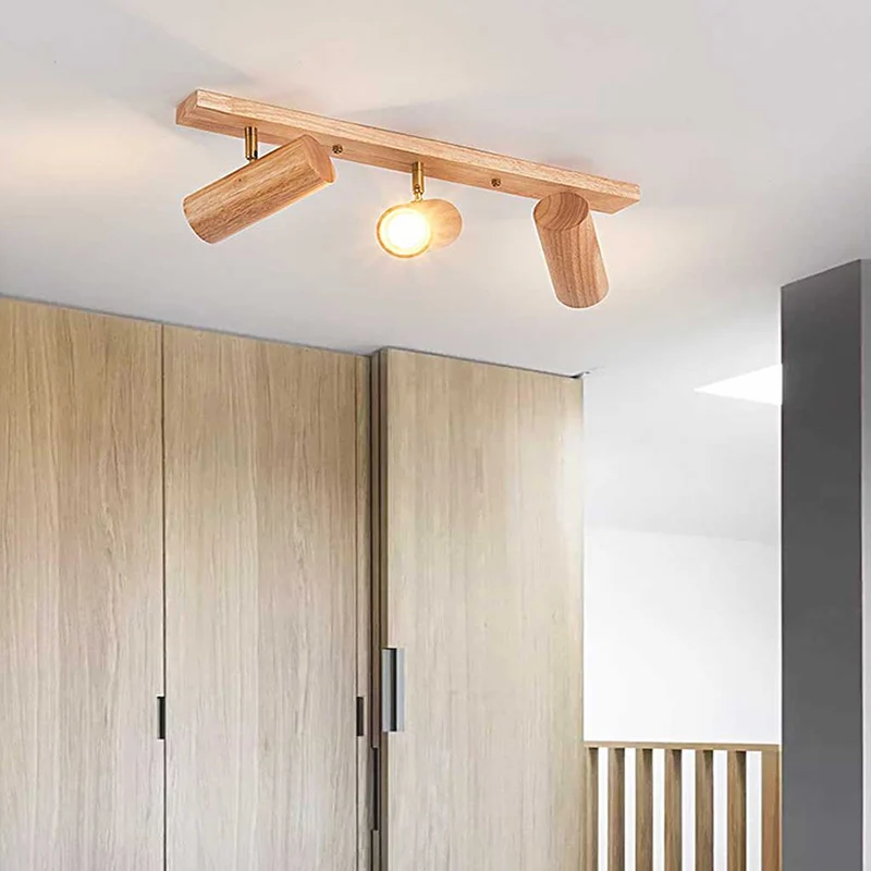 Ceiling / Wall Track Lighting Spotlight Nordic Simple LED, Wood