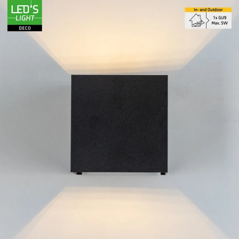 LED Wandleuchte G9 H 100mm IP65 Schwarz - Lumo