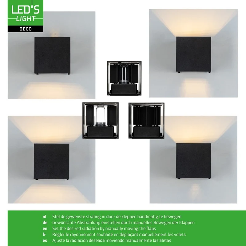 LED Wandleuchte G9 H 100mm IP65 Schwarz - Lumo