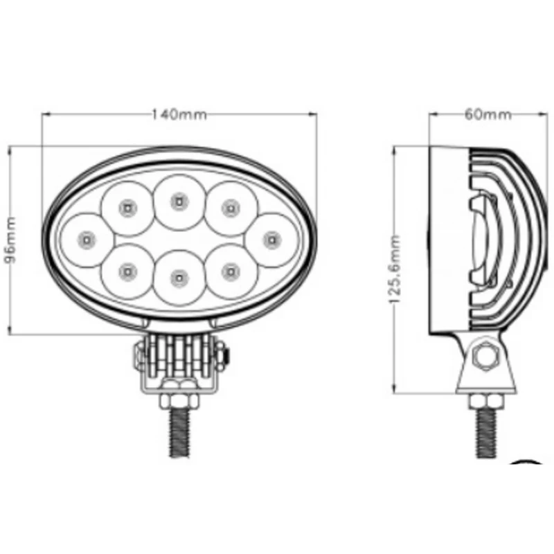 Ovale LED-Arbeitsleuchte 40 W / 4000 Lumen