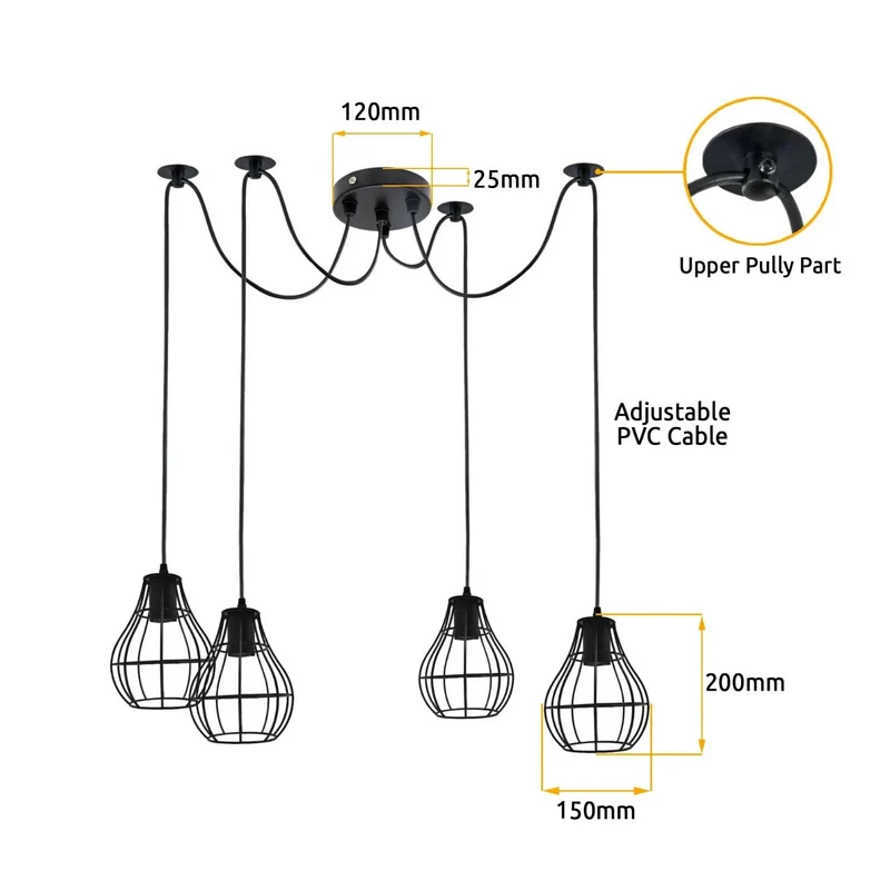 Industrielle Vintage-LED-Pendelleuchte~3468