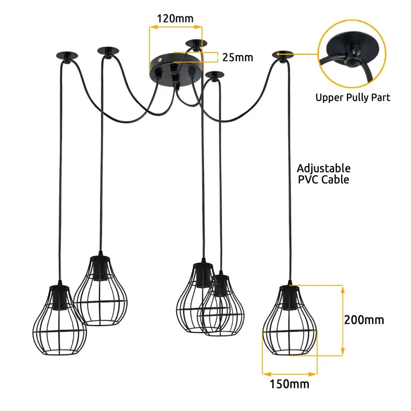 Industrielle Vintage-LED-Pendelleuchte~3468