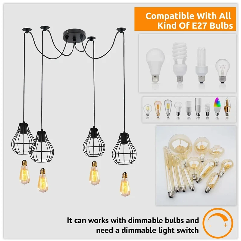 Industrielle Vintage-LED-Pendelleuchte~3468