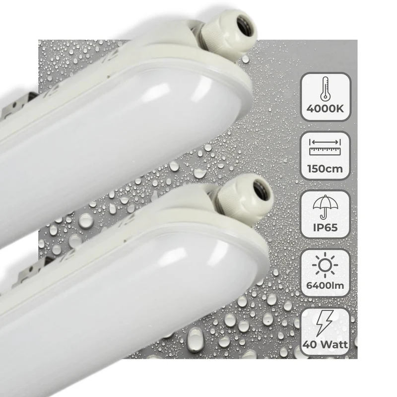 2er-PACK – LED's Light Pro Premium Koppelbare LED TL Leuchte 40 W 150 cm 6400 lm 4000 K 160 lm/W