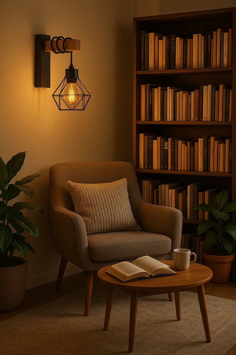 LED-Wandleuchte Elva | E27 Fassung | Holz Schwarz