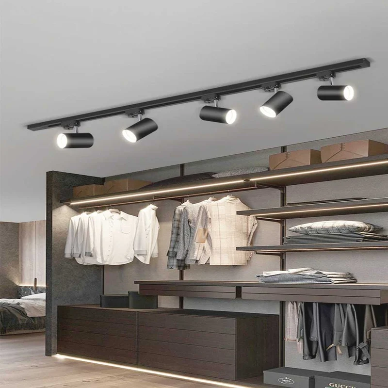 Ceiling Light Spotlight Modern LED Track Linear, Black / White