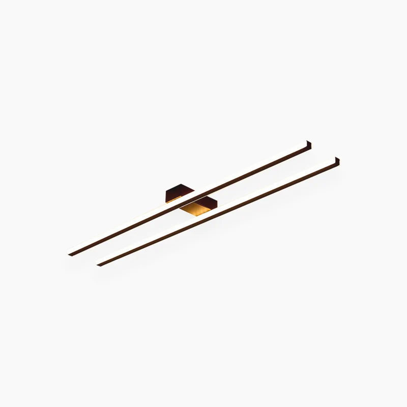 Semi-Flush Mount Ceiling Light Minimalist Dual Bar Linear LED, 3 Colors