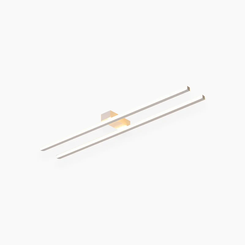 Semi-Flush Mount Ceiling Light Minimalist Dual Bar Linear LED, 3 Colors