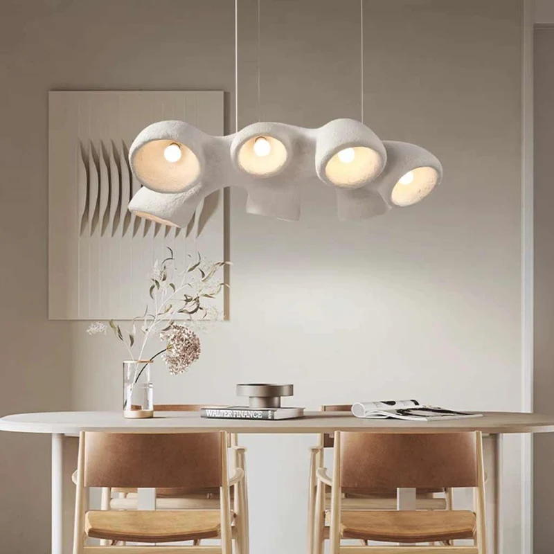 Pendant Chandelier Unique Wabi-Sabi Irregular White, 3/7 Heads