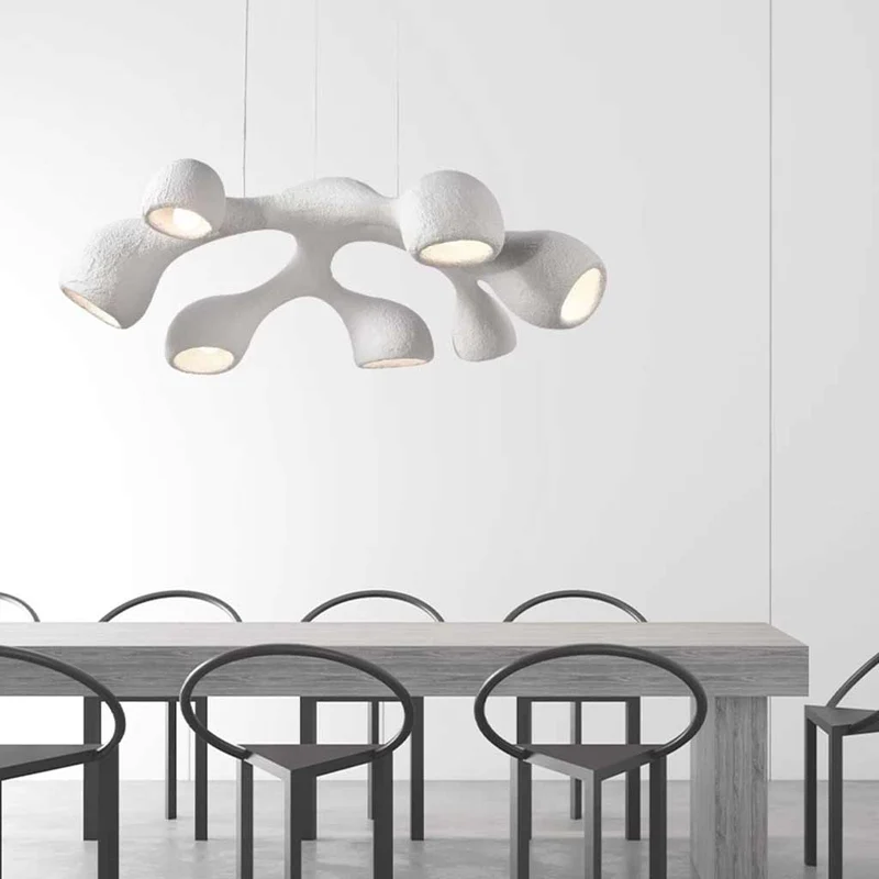 Pendant Chandelier Unique Wabi-Sabi Irregular White, 3/7 Heads
