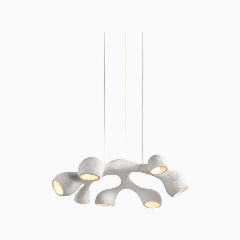 Pendant Chandelier Unique Wabi-Sabi Irregular White, 3/7 Heads
