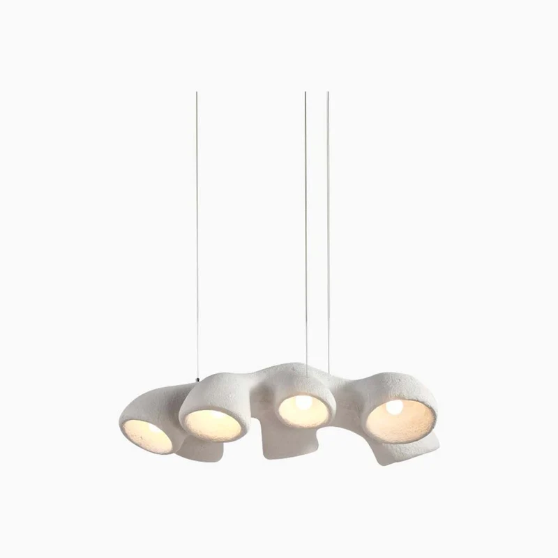 Pendant Chandelier Unique Wabi-Sabi Irregular White, 3/7 Heads