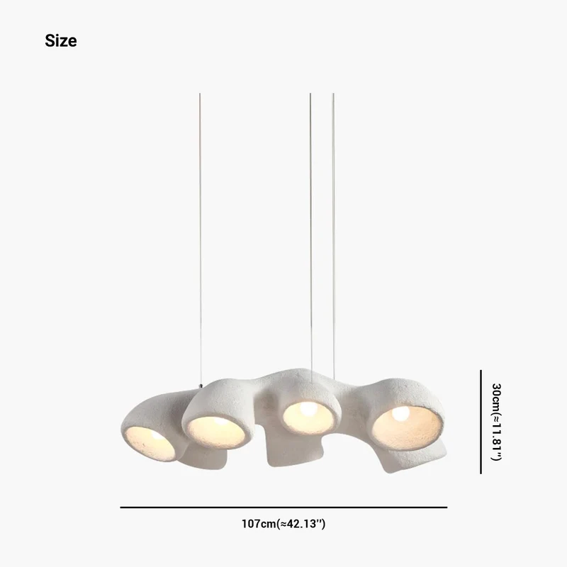Pendant Chandelier Unique Wabi-Sabi Irregular White, 3/7 Heads