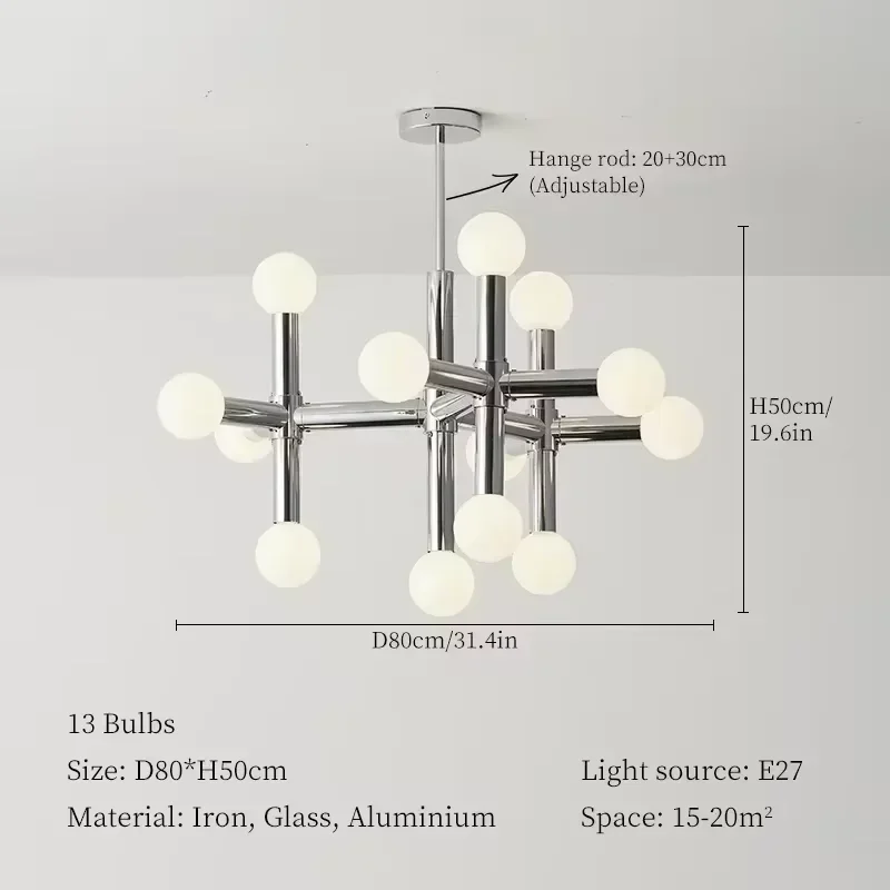 Nordischer Stil Glas Kronleuchter für das Wohnzimmer – Seraphin