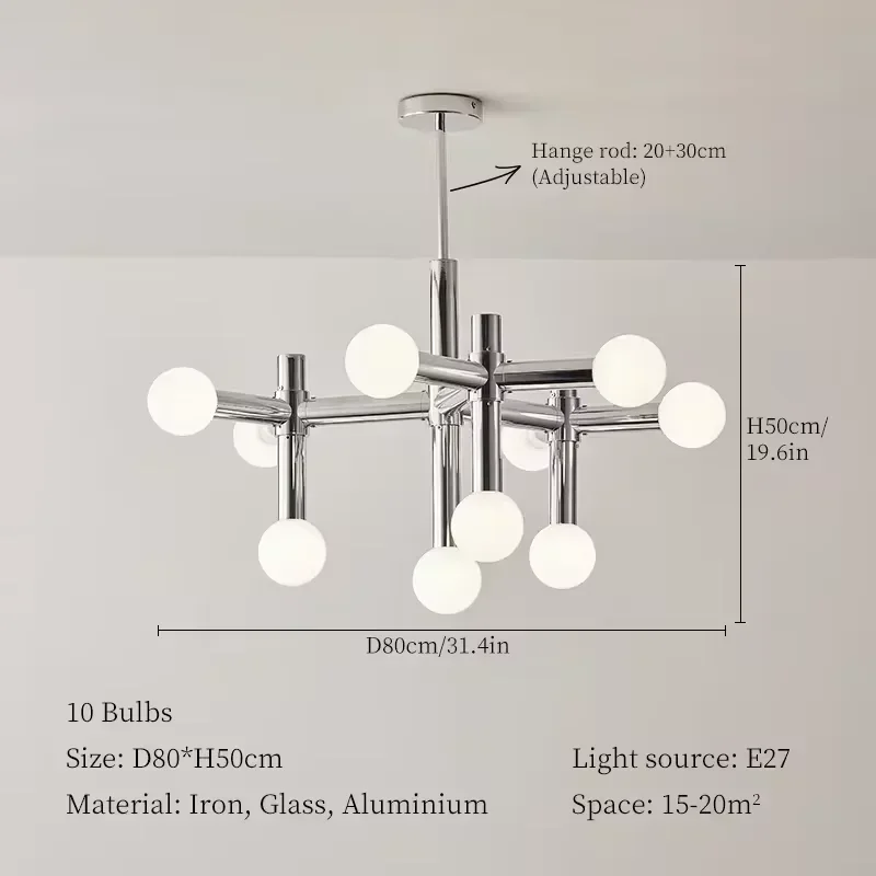 Nordischer Stil Glas Kronleuchter für das Wohnzimmer – Seraphin