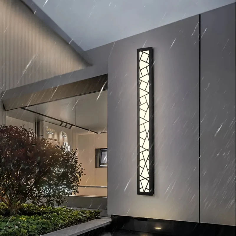 Längliche Außenwandleuchte im Design-Stil, IP65 für die Terrasse