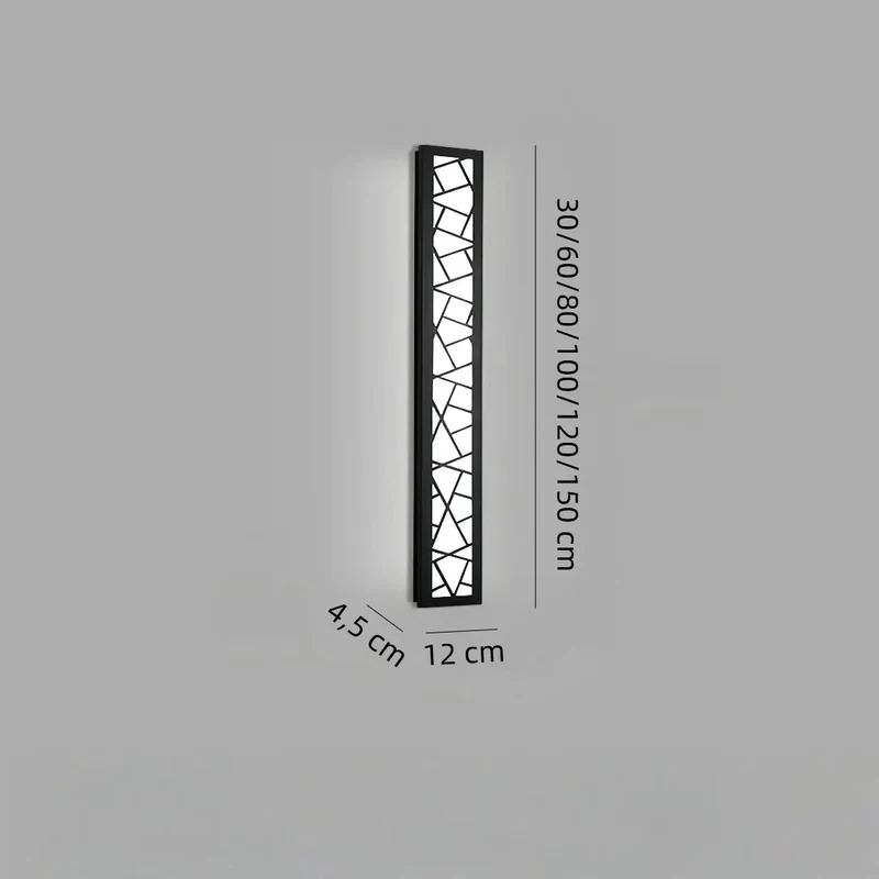 Längliche Außenwandleuchte im Design-Stil, IP65 für die Terrasse