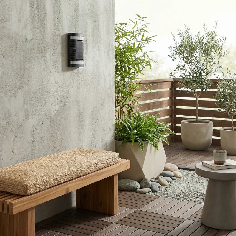 Schwarze Außenwandleuchte aus Aluminium für Terrasse – Noctarion