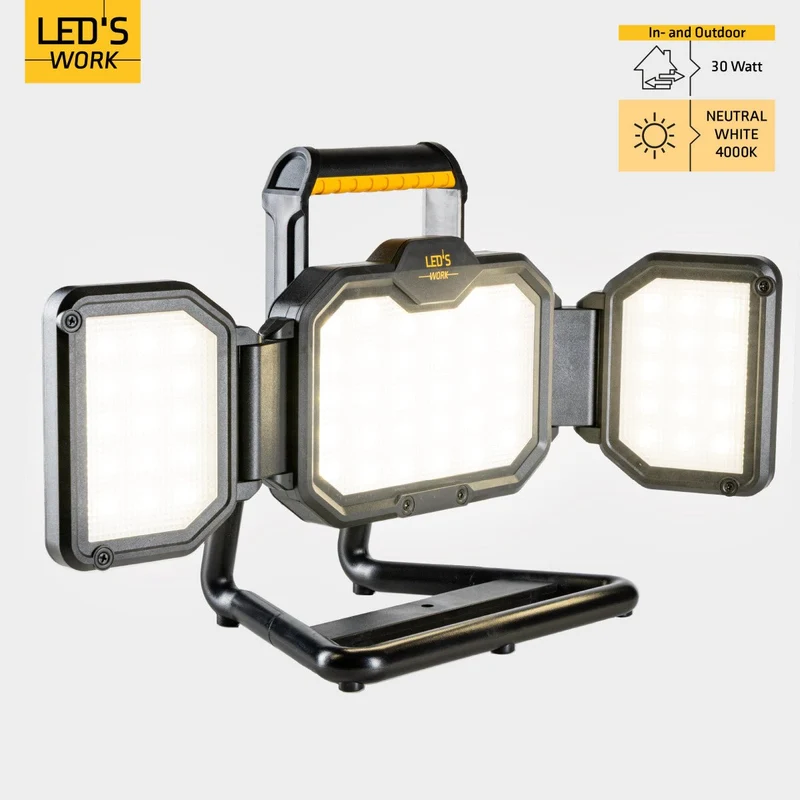LED Akku Arbeitsstrahler, 30W, 3000 Lumen, IP54, dimmbar - LED's Work