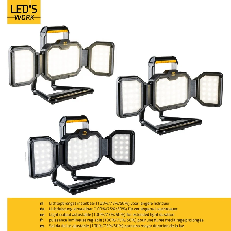 LED Akku Arbeitsstrahler, 30W, 3000 Lumen, IP54, dimmbar - LED's Work