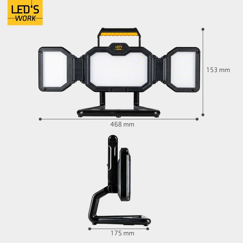 LED Akku Arbeitsstrahler, 30W, 3000 Lumen, IP54, dimmbar - LED's Work