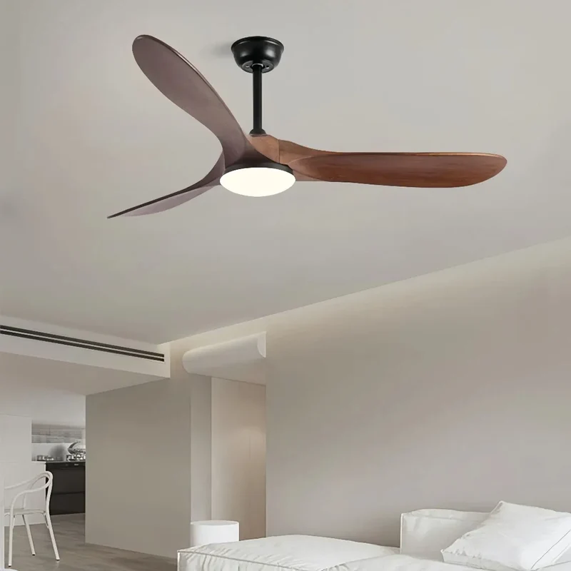 Deckenventilator mit Licht, Fernbedienung und Echtholz-Flügeln