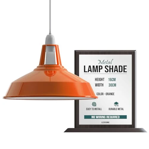 Lampada Sospensione Industriale Gialla Fessura Retrò E27 B22 ~3424