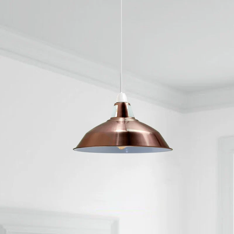Lampada Sospensione Industriale Gialla Fessura Retrò E27 B22 ~3424