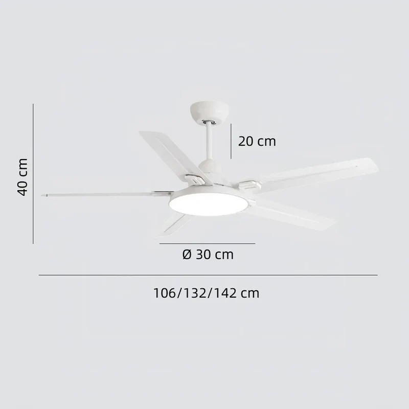 Moderner Deckenventilator mit Licht und 5 Flügeln