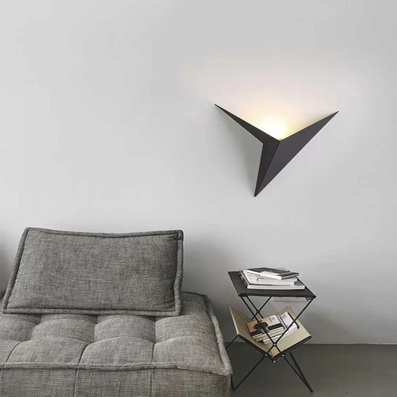 Wall Light Minimalist LED Unique Geometric Triangle Metal, 3 Colors