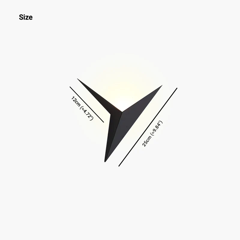Wall Light Minimalist LED Unique Geometric Triangle Metal, 3 Colors
