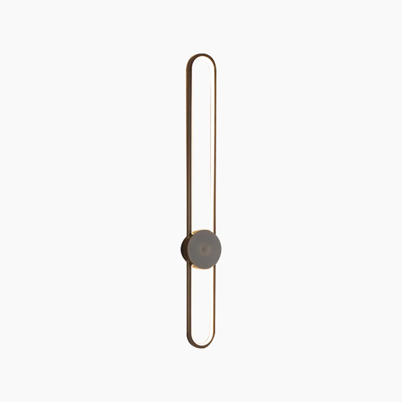 Wall Sconce Lamp Modern Sleek Aluminum Long Oval LED, Black / Gold