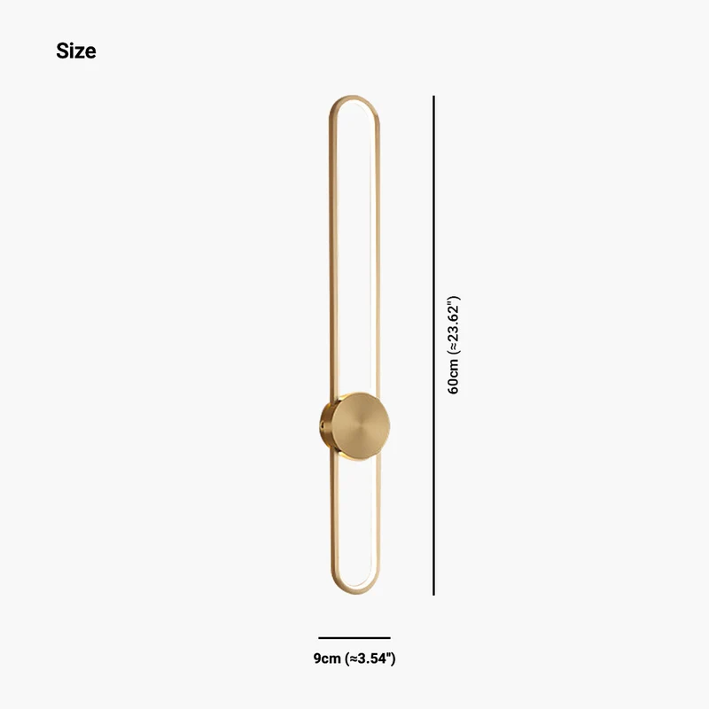 Wall Sconce Lamp Modern Sleek Aluminum Long Oval LED, Black / Gold