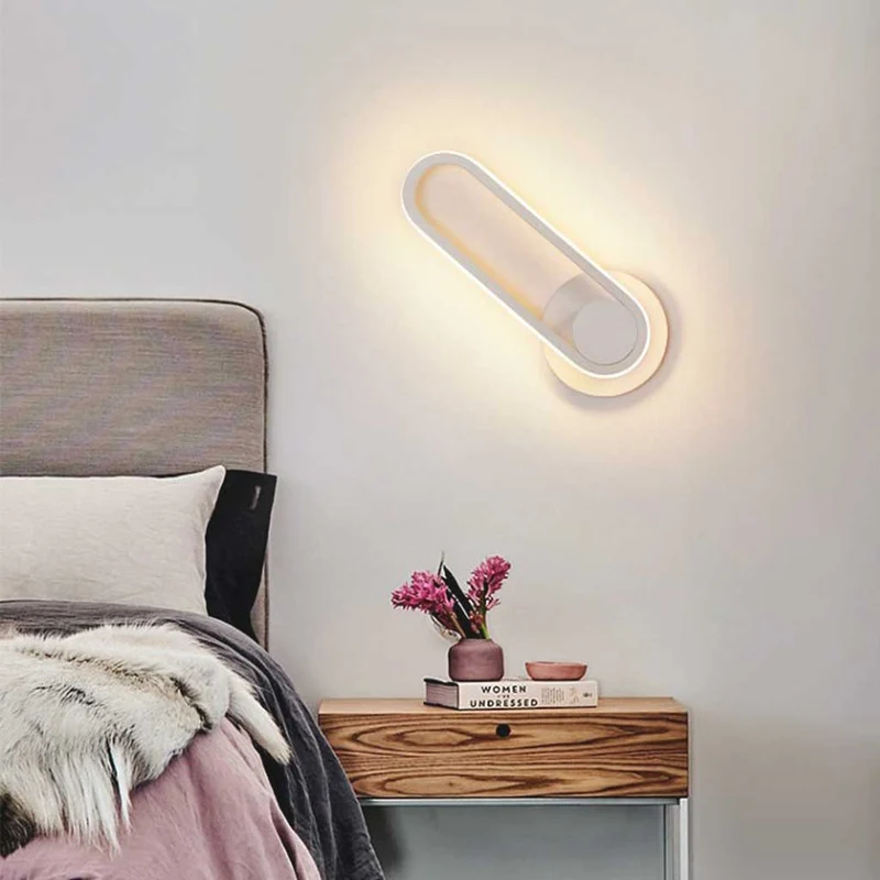 Wall Lamp Sconce Minimalist Rotating Aluminum LED, Linear/Oval