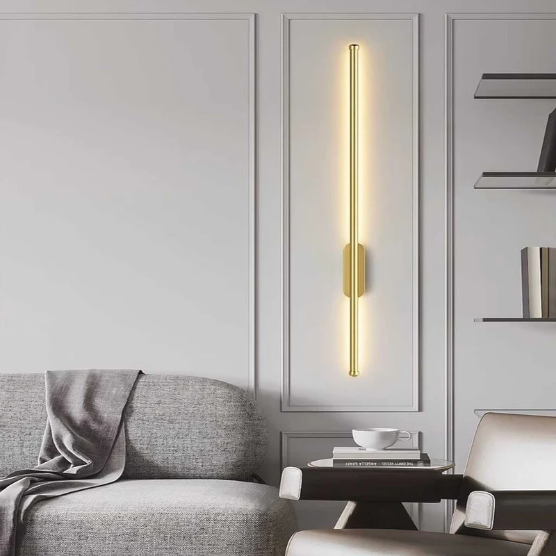 Wall Lamp Modern Simple Aluminum Linear LED, Gold / Black