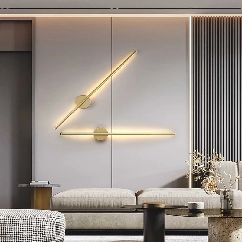 Wall Lamp Modern Simple Aluminum Linear LED, Gold / Black
