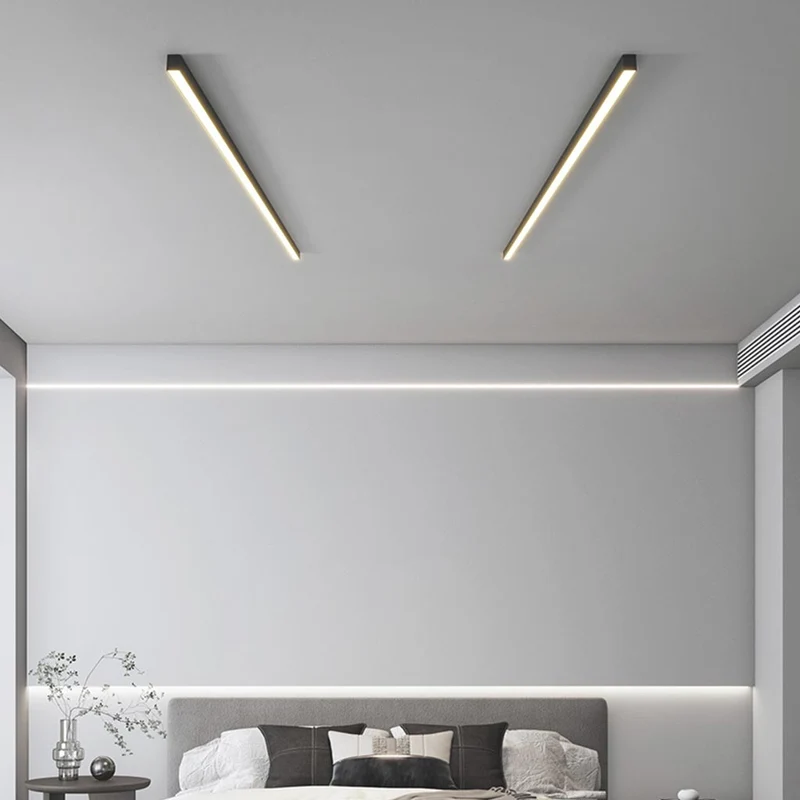 Ceiling Light Bar Linear Flush Mount Minimalist LED, Black/White