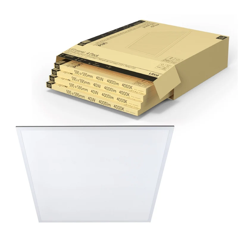 LED Panel 595x595mm UGR<22 4er-Pack 40W 4000lm 4000K neutralweiß Weiß - LED's Light