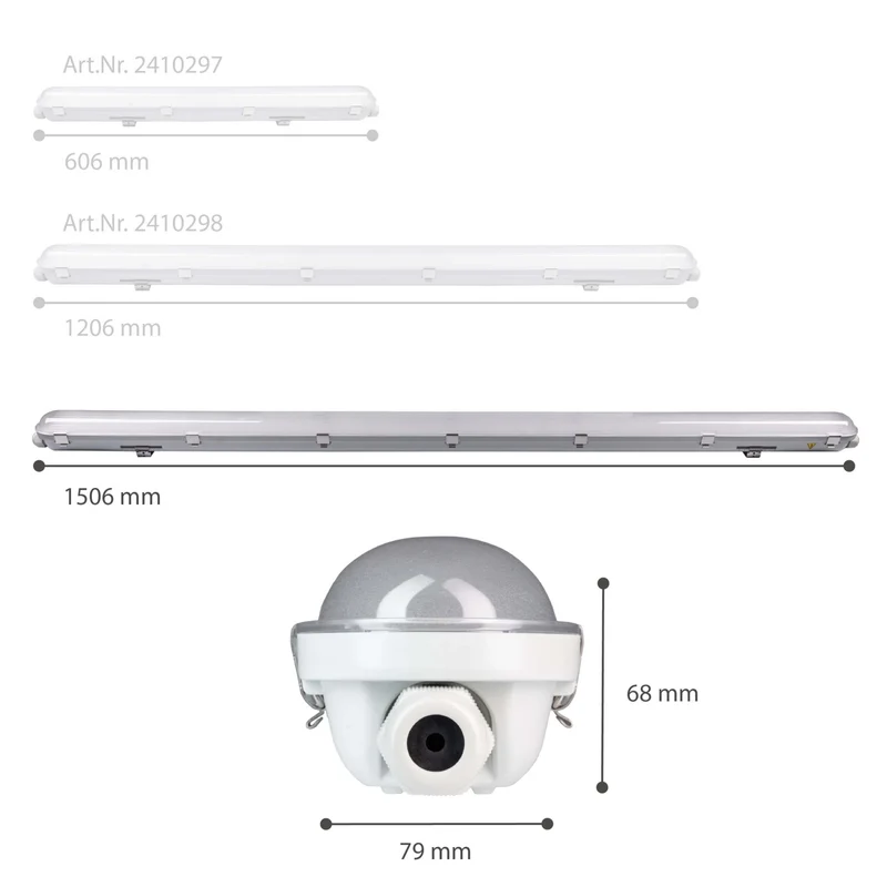 Philips LED-Leuchte Light Pro, 150 cm, 40 W, Energieeffizienzklasse B, dimmbar, 7200 lm, 180 lm/W, Schutzart IP65, 4000 K, Farbtemperatur IK08
