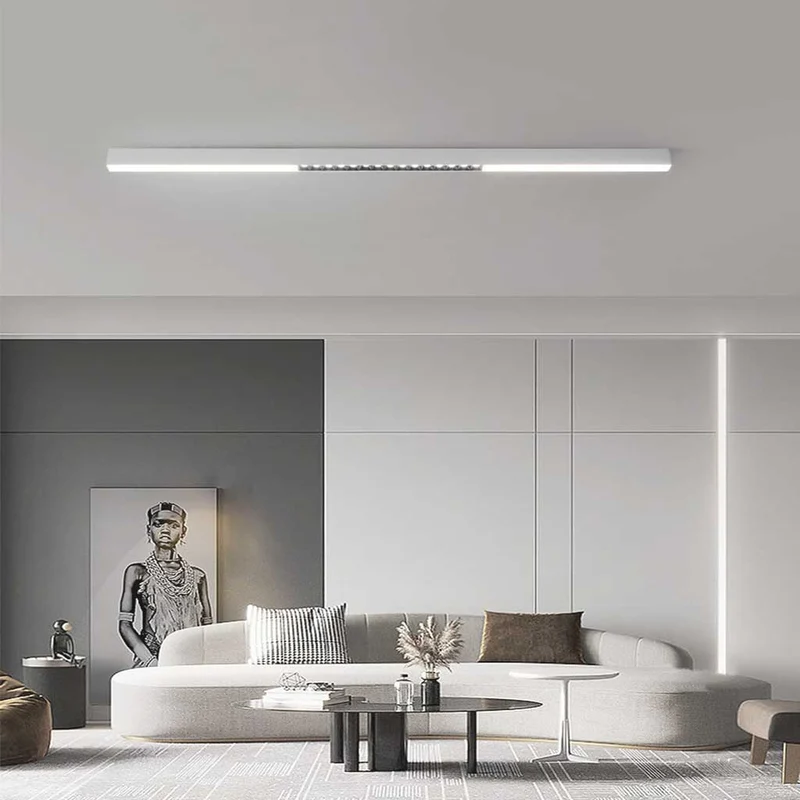 Flush Mount Ceiling Light Minimalist Long Linear Anti-Glare LED Dimmable