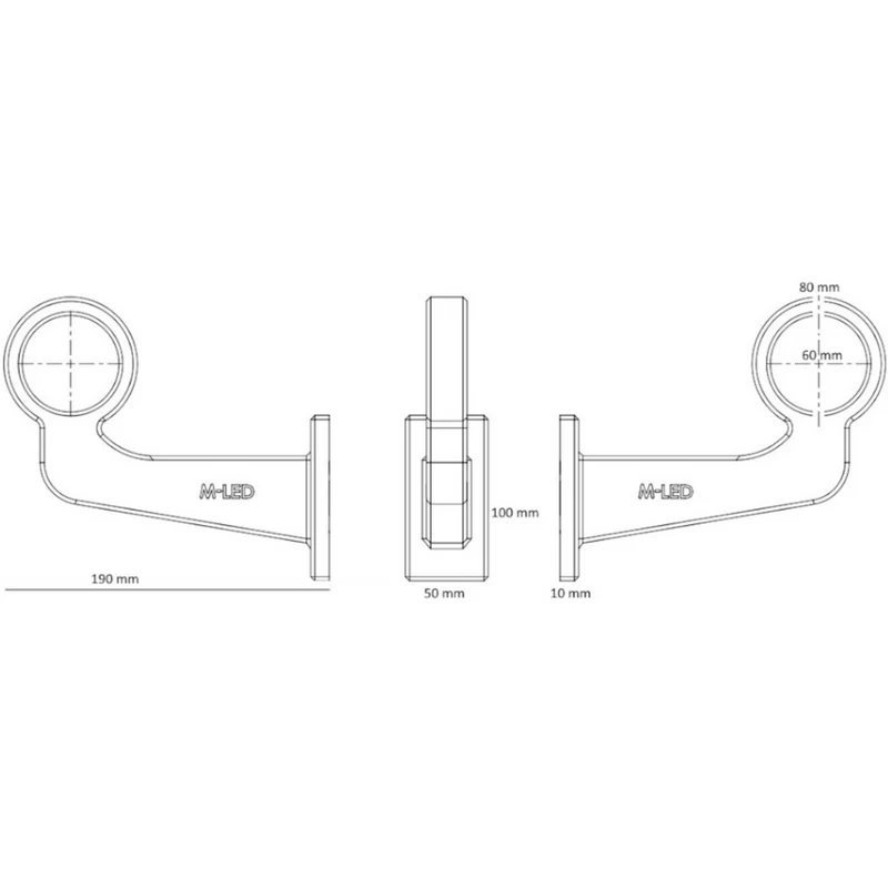 Getönte lange dänische LED-Begrenzungsleuchte / dreifarbig mit Blinkerfunktion