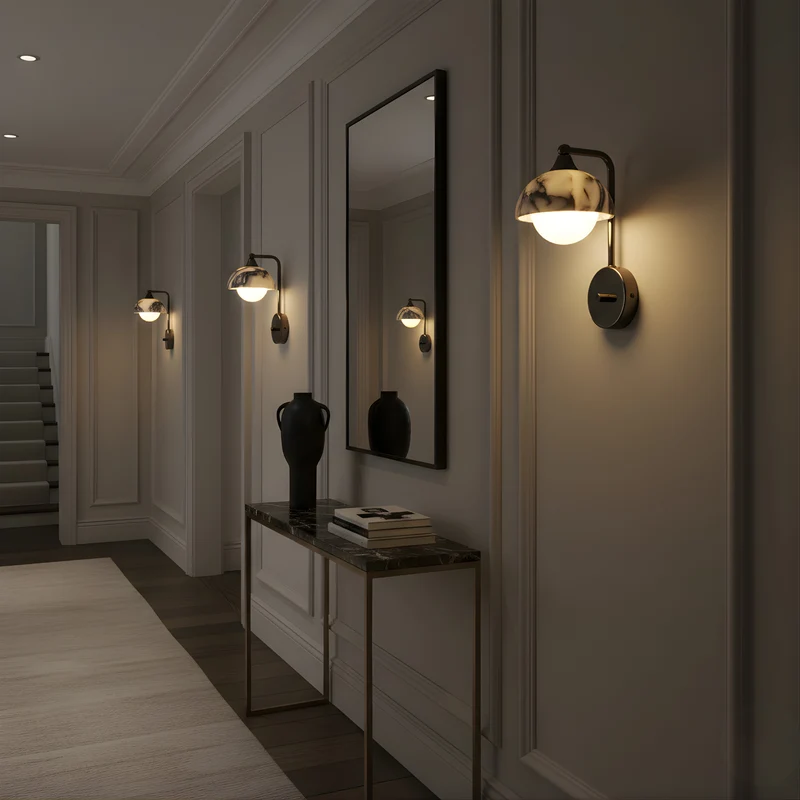 Wandleuchte aus Alabaster für luxuriöses Schlafzimmer – Alumina