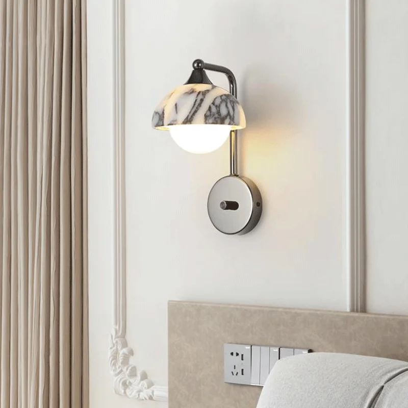 Wandleuchte aus Alabaster für luxuriöses Schlafzimmer – Alumina