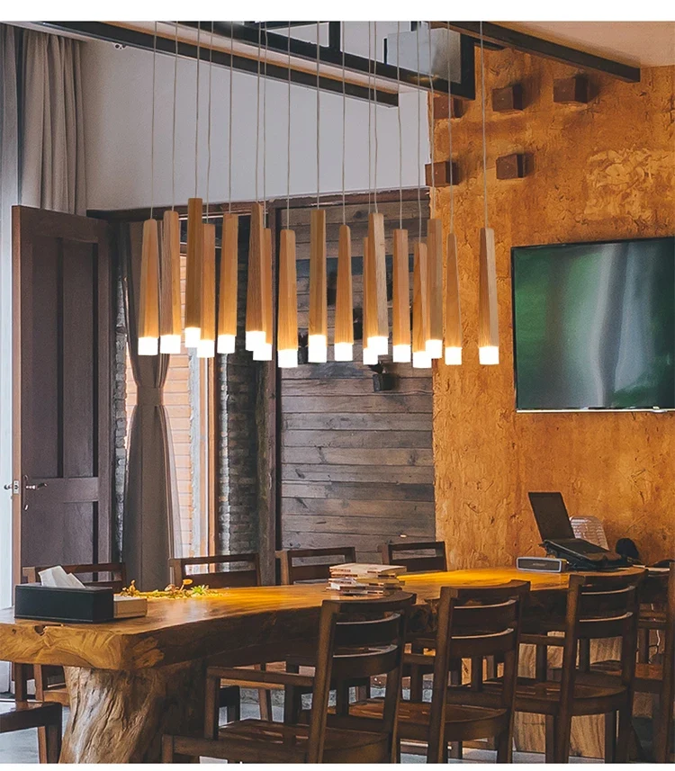 Nordische Holzpendelleuchte für Bars und Restaurants – Armonie