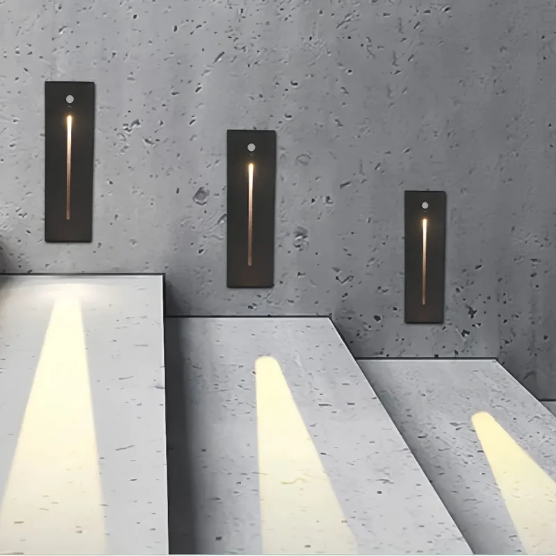 LED Treppen-Wandeinbauleuchte rechteckig mit Bewegungsmelder, IP65
