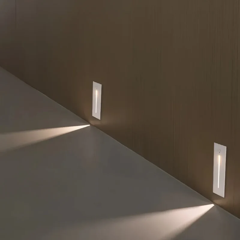LED Treppen-Wandeinbauleuchte rechteckig mit Bewegungsmelder, IP65