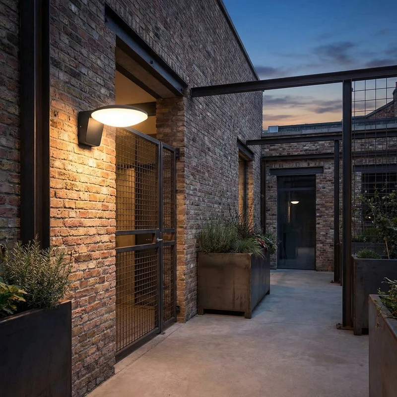 Solarwandleuchte im Untertassen-Design – Arthemysia