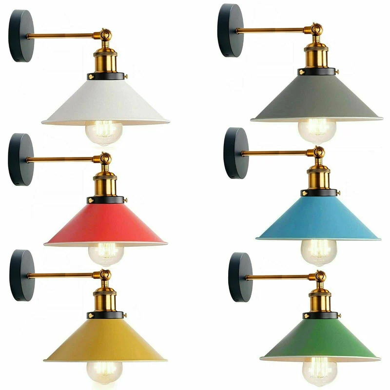 Applique Vintage Industriale E27, Regolabile a Muro ~3421